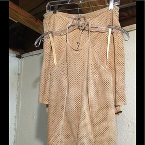 Suede two piece skirt